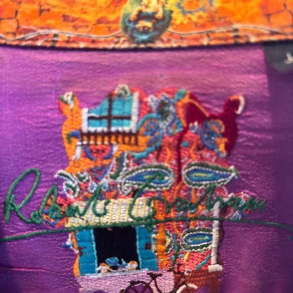 Colorful Stripe Robert Graham Men's Shirt with Flip Cuffs Large - Picture 3 of 8